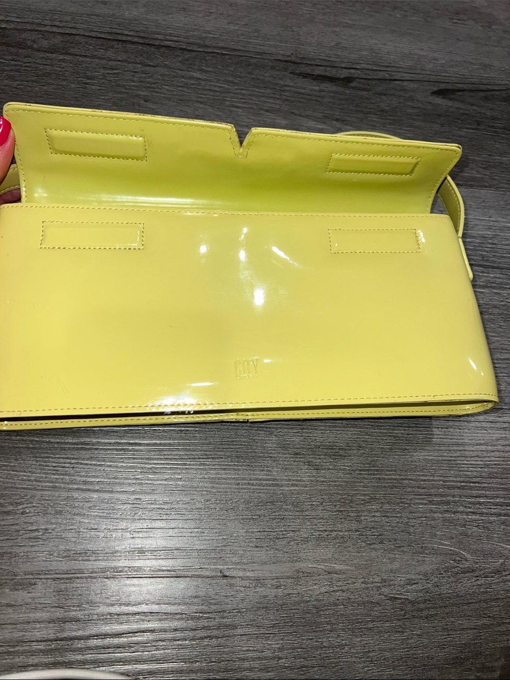 DKNY City Vintage Yellow Patent Leather Shoulder Bag - Picture 11 of 13